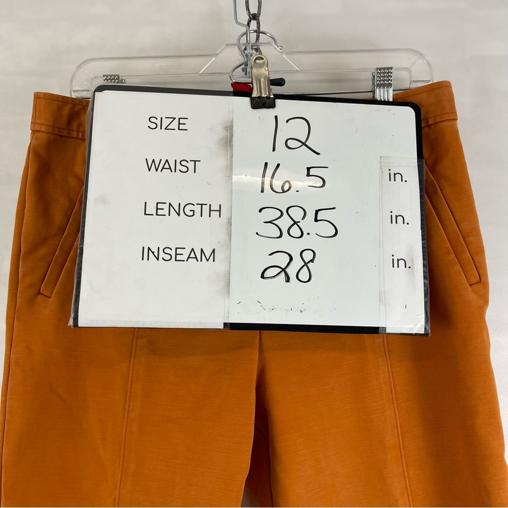 Tory Burch Orange Ankle Pants Women’s Size 12 Slim Fit Tapered‎ Leg - Picture 3 of 14